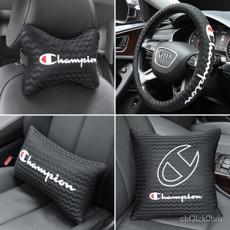 Car Pillow 潮牌冠军冰丝汽车头枕小怪兽车用枕头四季通用腰靠抱枕靠枕护腰枕sksl