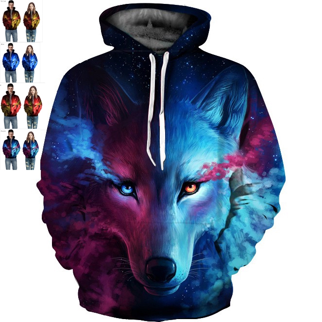 cool wolf hoodies
