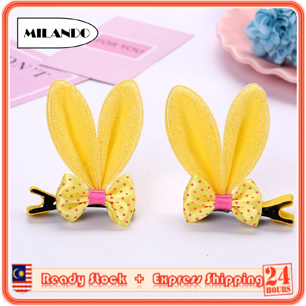 MILANDO Hair Clip Children's Hairpin Accessories Rabbit Ear Hairpin Sepit Rambut (Type 17)