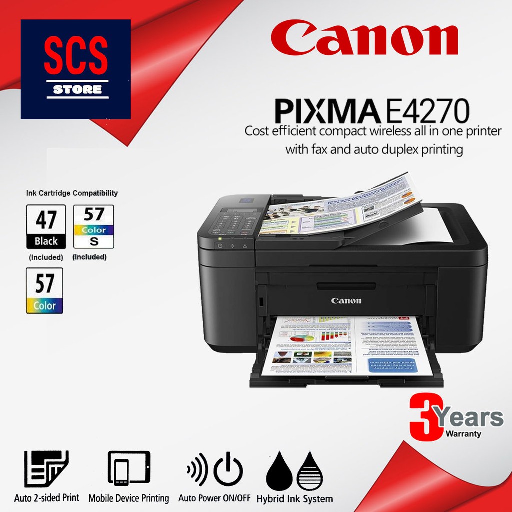 Canon Pixma E4270 Printer Ink Efficient Inkjet All in One (Print,Scan ...