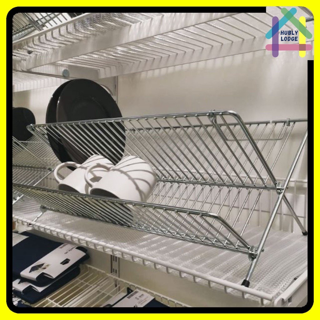 IKEA DISH DRAINER KVOT DISH DRAINER GALVANISED STEEL SHELF RAK PINGGAN