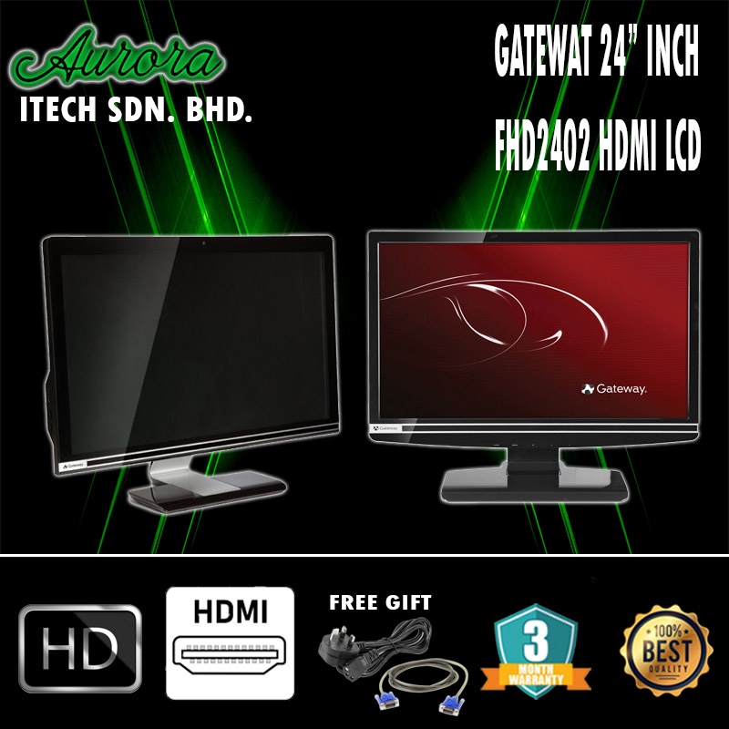 ( GRADE A & HDMI MONITOR ) Gateway FHD2402 24inch Widescreen FHD