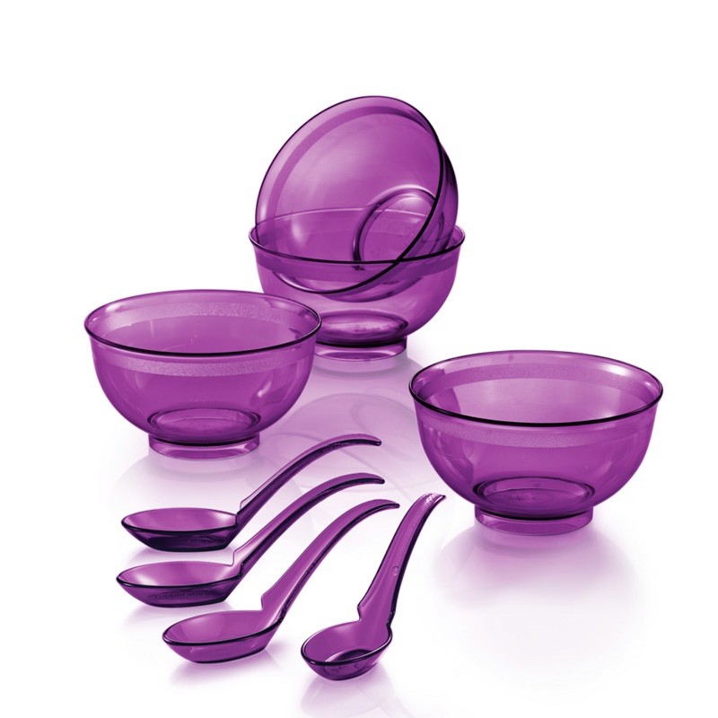 Tupperware Purple Crystalline bowl & spoon