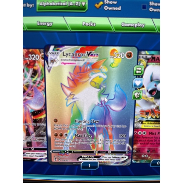 Lycanroc vmax rainbow Rare ptcg online Shopee Malaysia