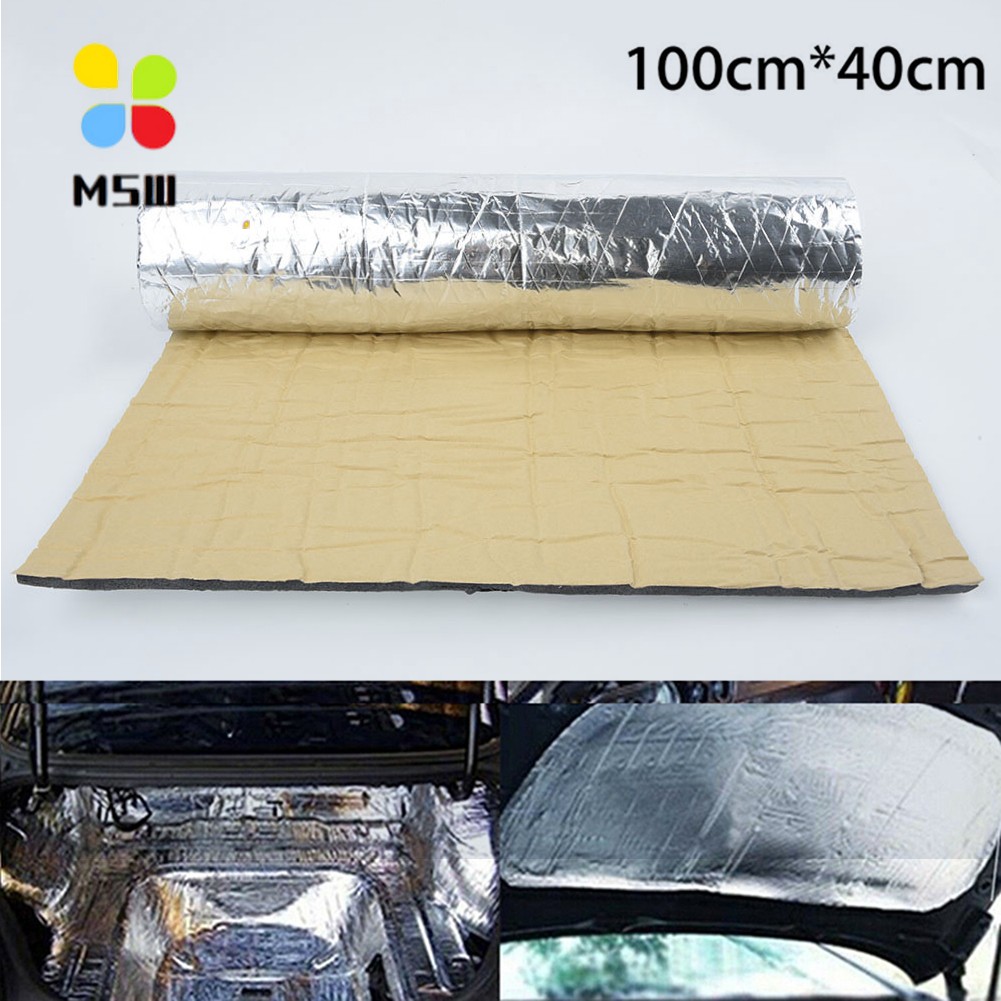 MSW✨Waterproof Sound Proofing Foam Car Cover Interior Accessory Fire Resistant Chassis Heat insulation 100x40cm