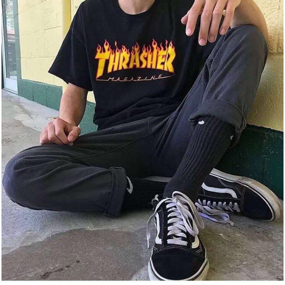 Fashion Tops Thrasher T shirts Skateboard Tide Trasher Magazine Flame  Causal Tee Men Women Top | Shopee Malaysia