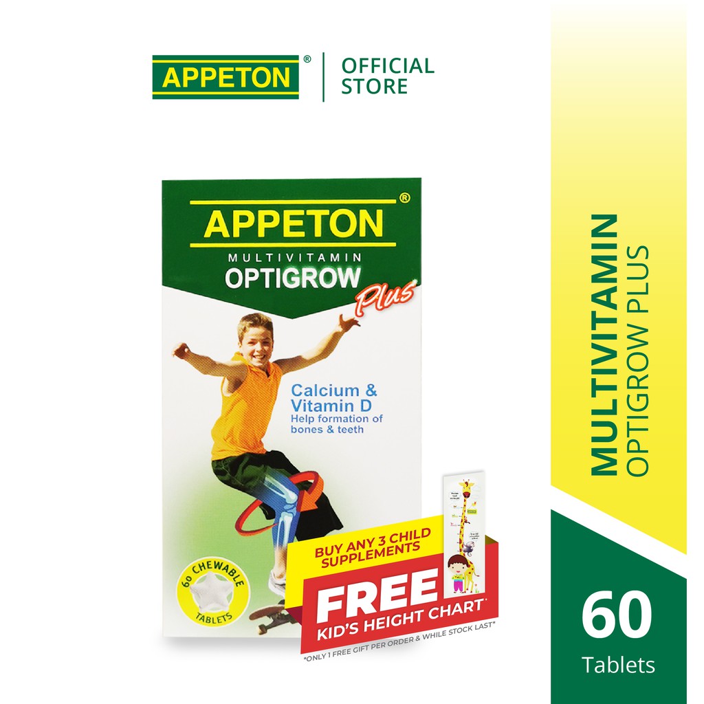APPETON Multivitamin Optigrow Plus Chewable Tablet for Optimum Growth (60's)