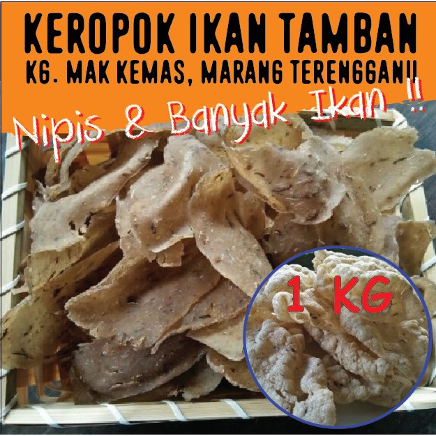 1kg Extra Ikan Keropok Ikan Tamban Fish Cracker Nipis Homemade Terengganu