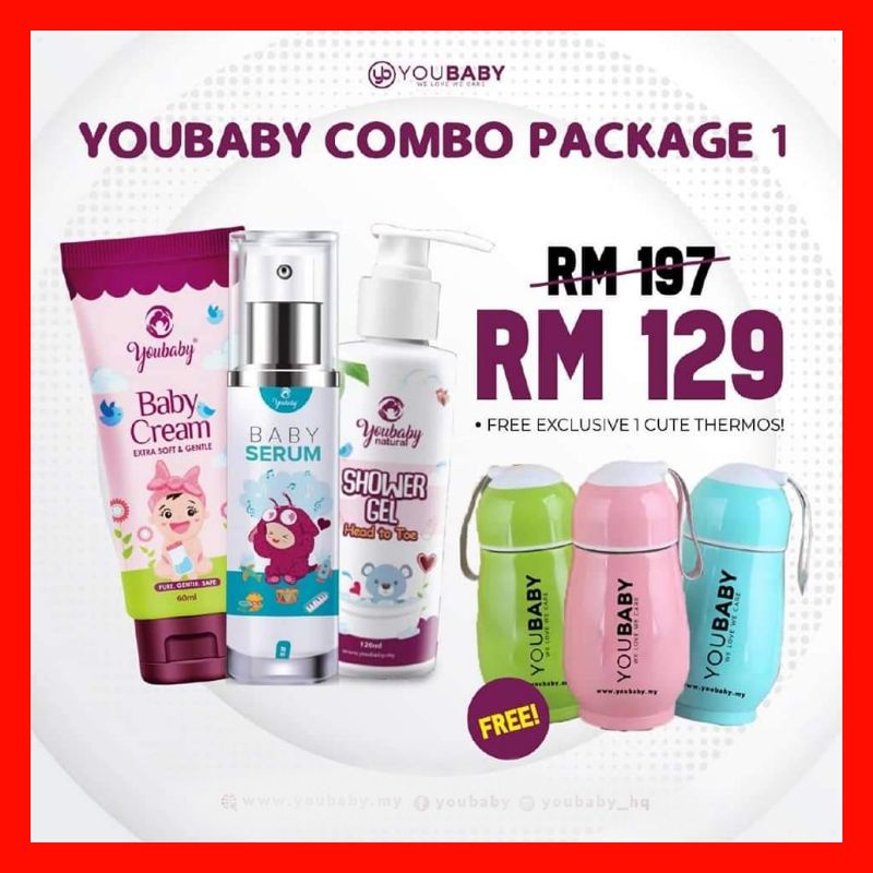 YOUBABY CREAM, SERUM, SHOWER GEL HEAD TO TOE,KRIM MULTI FUNGSI UNTUK