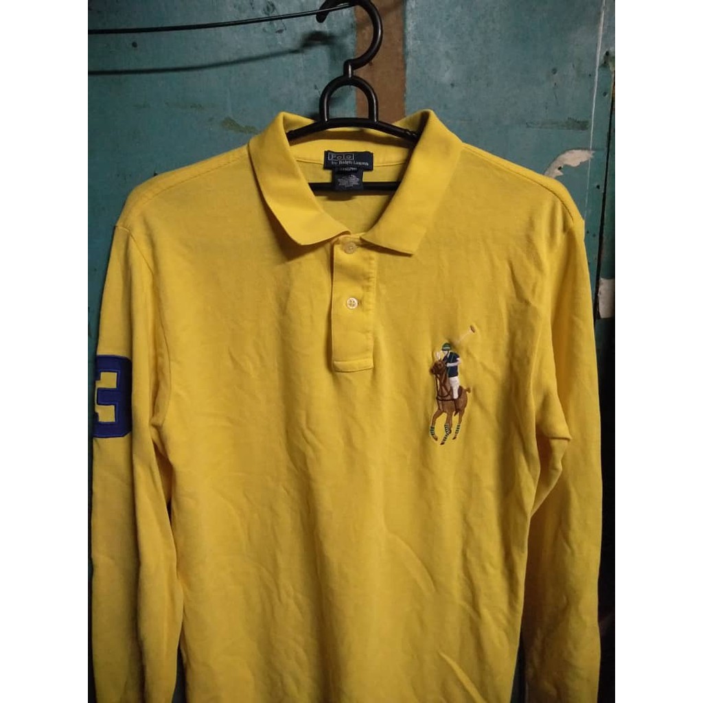 ralph lauren yellow long sleeve shirt