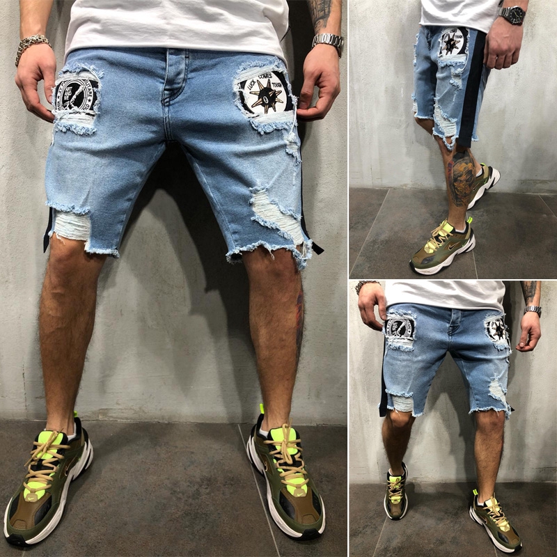 frayed jean shorts mens