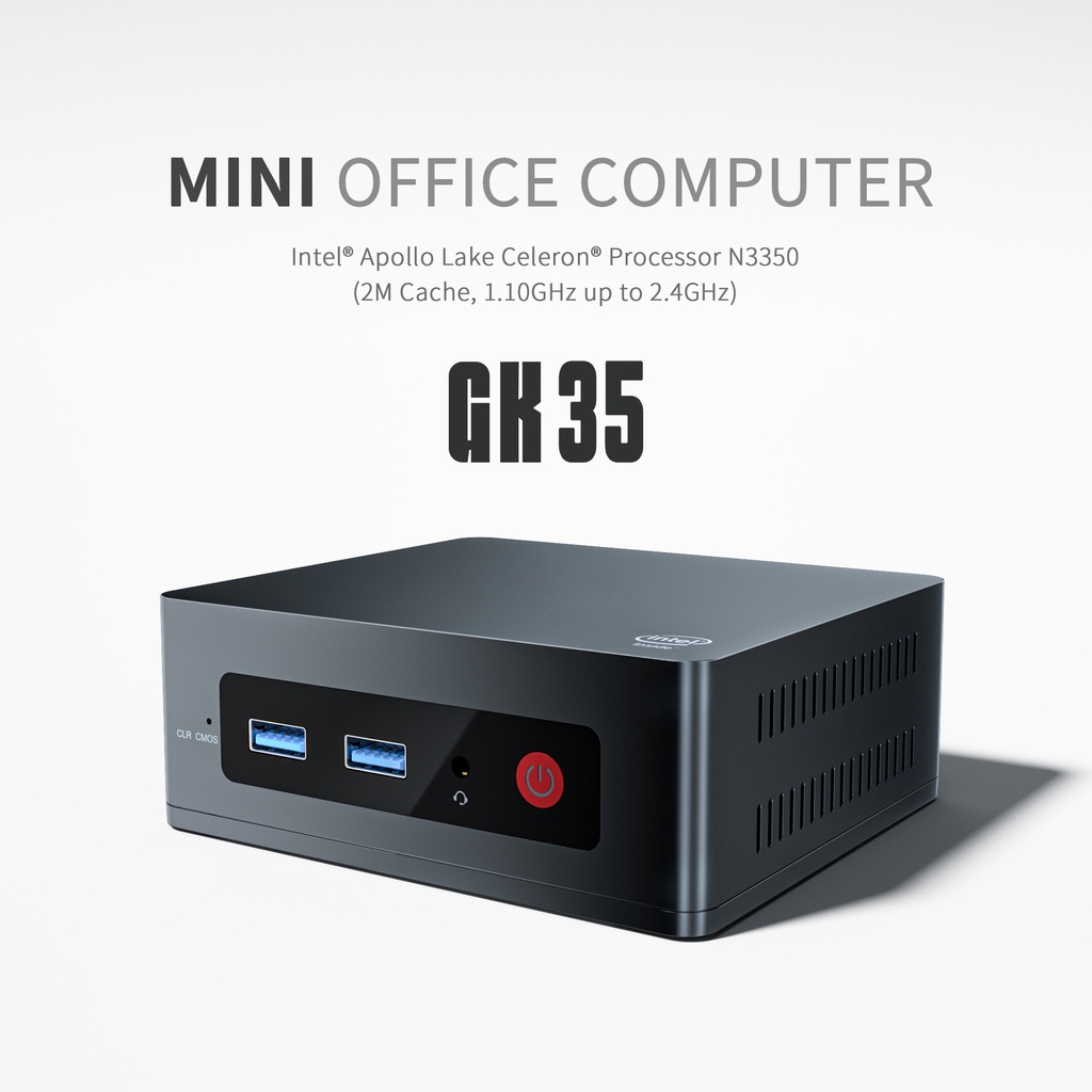 GK35 4 + 64GB Mini Host Windows 10 Mini PC Office Intel Apollo Lake