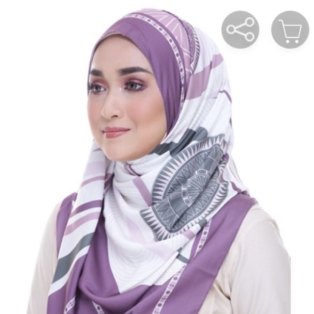 Printed Square scarf Owl by Nora Danish in Purple