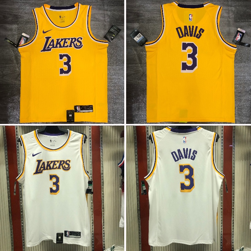 Hot Press Edition Lakers 3 Anthony Davis Thick Eyebrow Jersey Retro