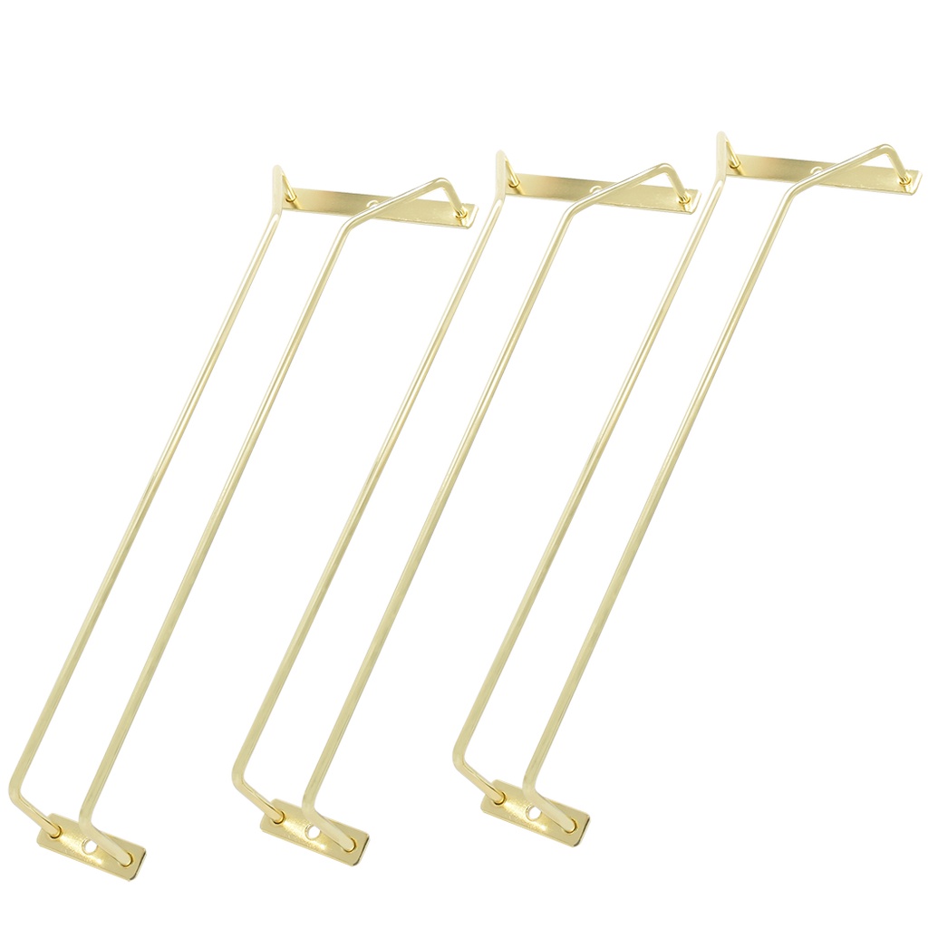 Gold Wine Glass Rack, Stemware Rack, Wire Hanging Rack, Under Metal Wine Glass Holder 3