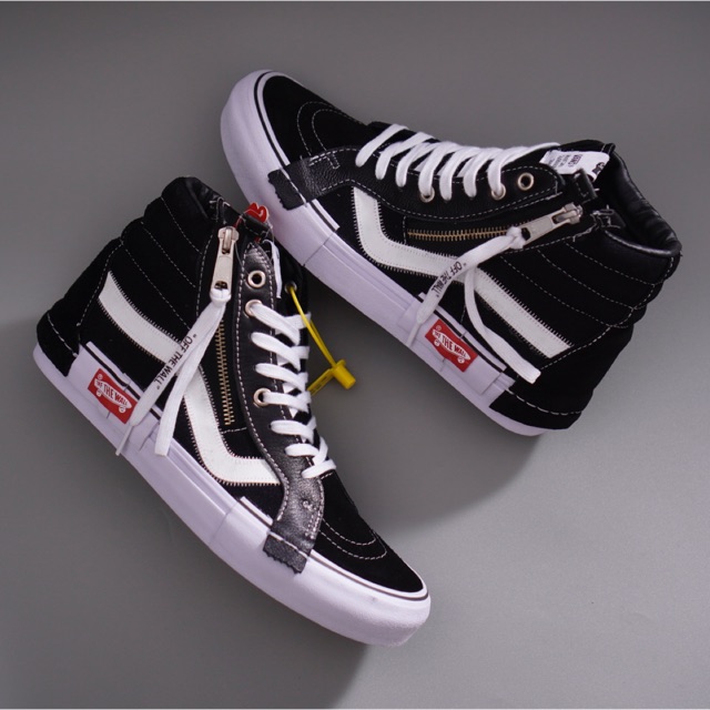 vans sk8 hi cut and paste black
