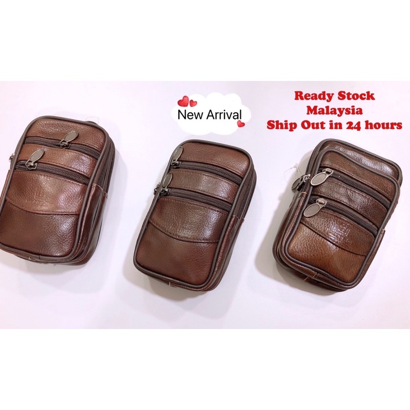 [New] Phone Pouch Belt Waist Bag Military Waist Pack Utility Gear Bag Leather Tool Bag Phone Pinggang Kerja Lelaki