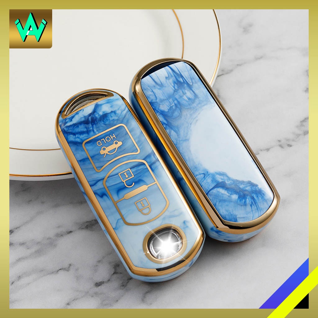 Mazda 2 3 6 CX5 CX3 CX8 CX9 Key Cover Sarung Kunci Kereta 2022 Keyless Car Key Case TPU Chrome Acces