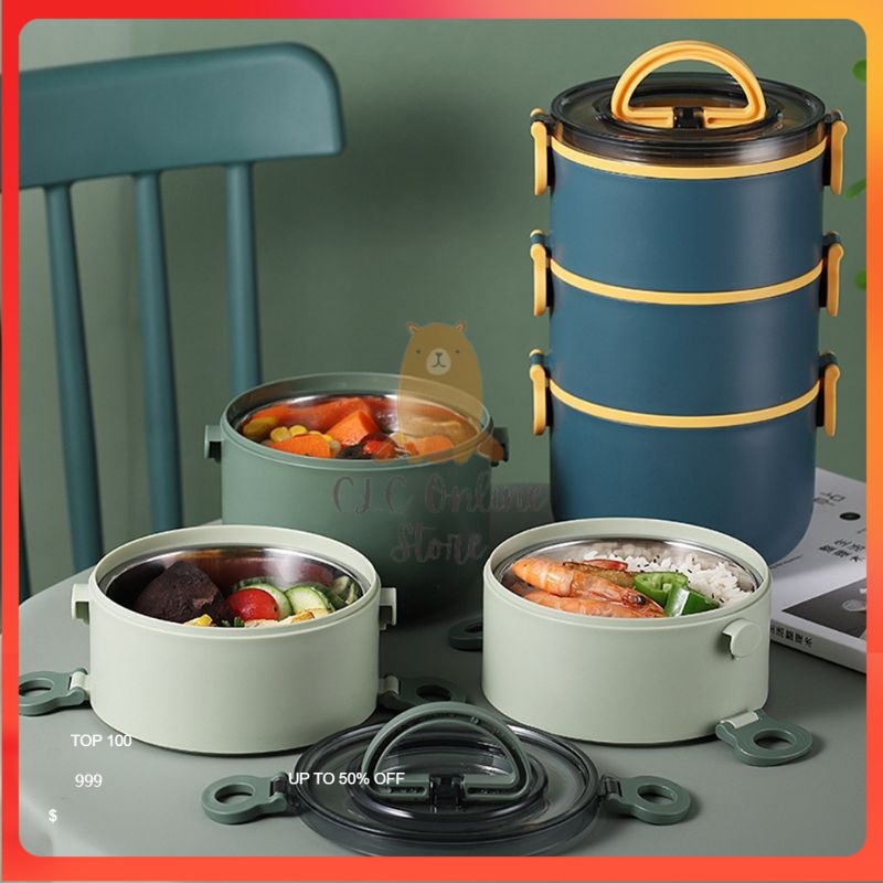 ⭐ 2800ml 4 Layer Portable 304 Stainless Steel Lunch Box Thermal Warmer Food Container Bento Box Nasi Bekas Makan 饭格 便当盒