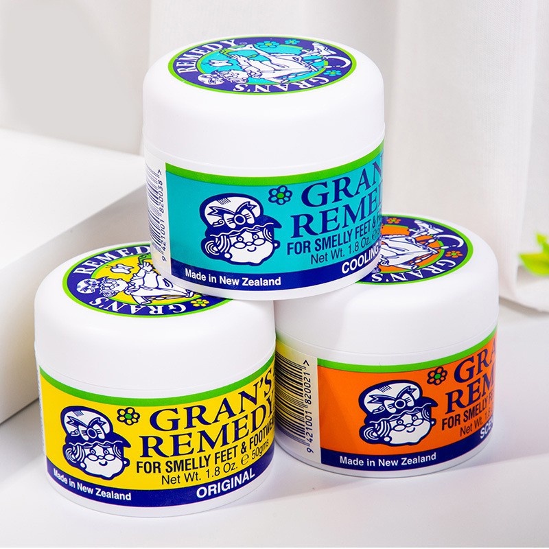 (voucher RM30 dis RM9) 3pcs set New Zealand Grandma Remedy Odor Foot Powder 50g Remove Deodorant Nemesis Cool Mint