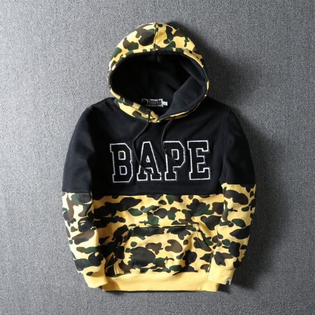 bape yellow camo hoodie