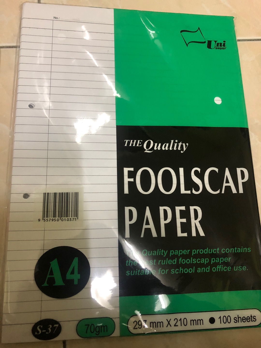 Uni Paper Foolscap Paper Kertas Kajang A4 Exam Sheets S 38 80gsm 80sheets S 37 70gsm 100sheets Shopee Malaysia