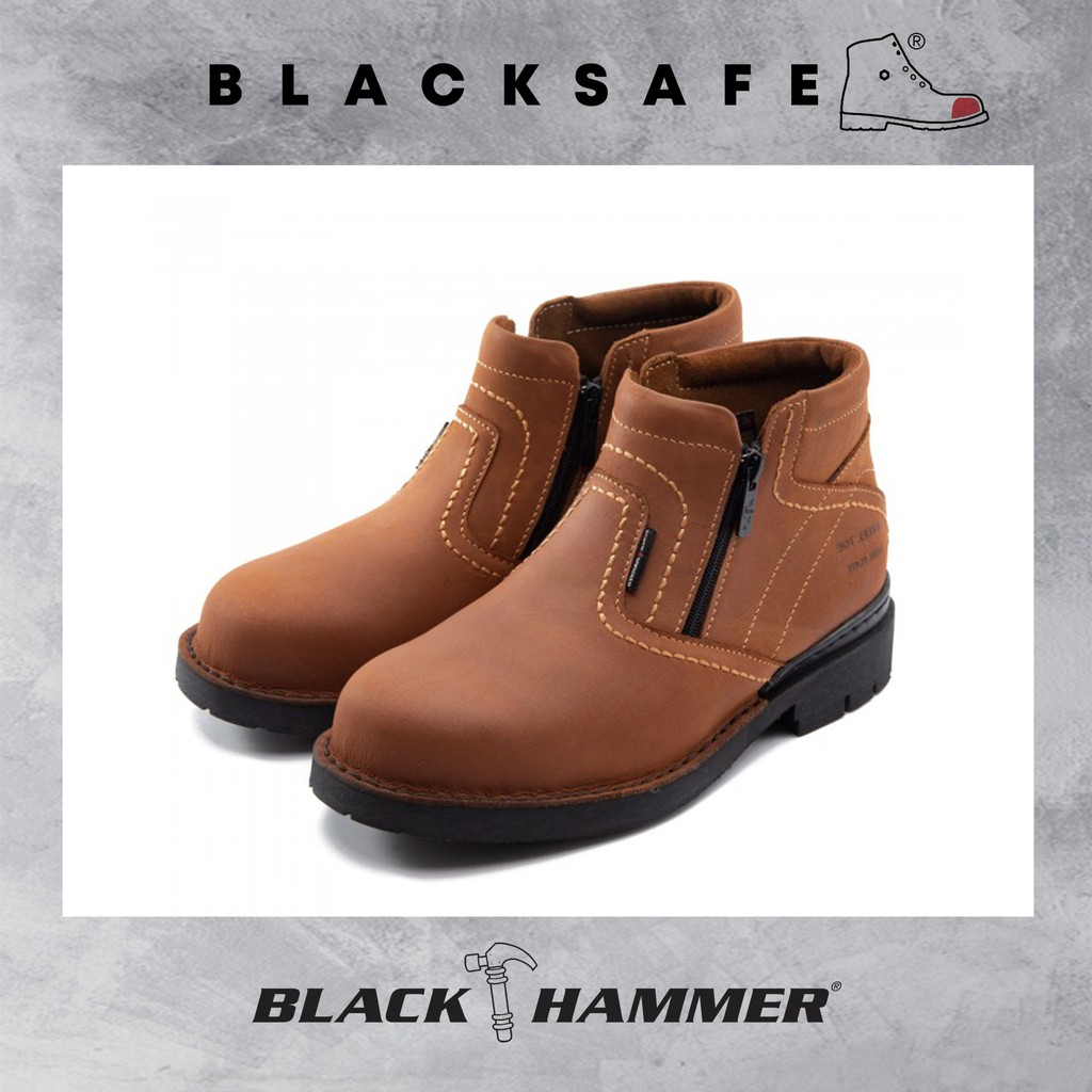 Black Hammer Mid Cut Double Zip Safety Shoes BH4754 ...