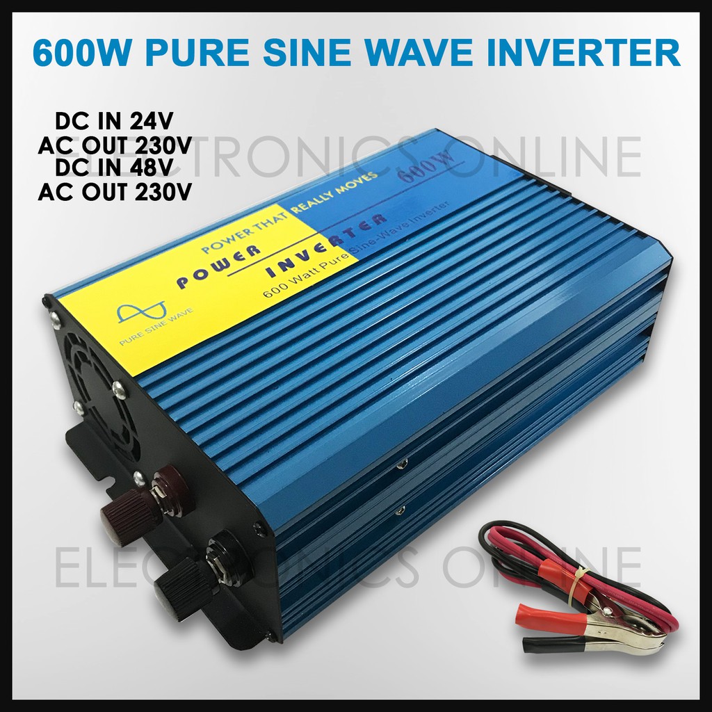 600W Pure Sine Wave Inverter Peak Wattage 1200W DC12/24/48V to AC 230V
