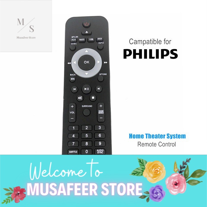 Philips Home Theater System LCD TV Remote Control for HTS8100 hts8140