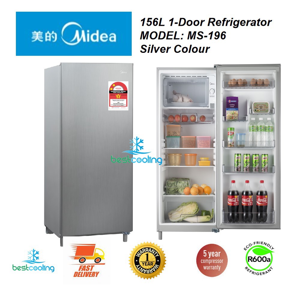 Midea Ms 196 156l 1 Door Refrigerator Non Inverter Shopee Malaysia