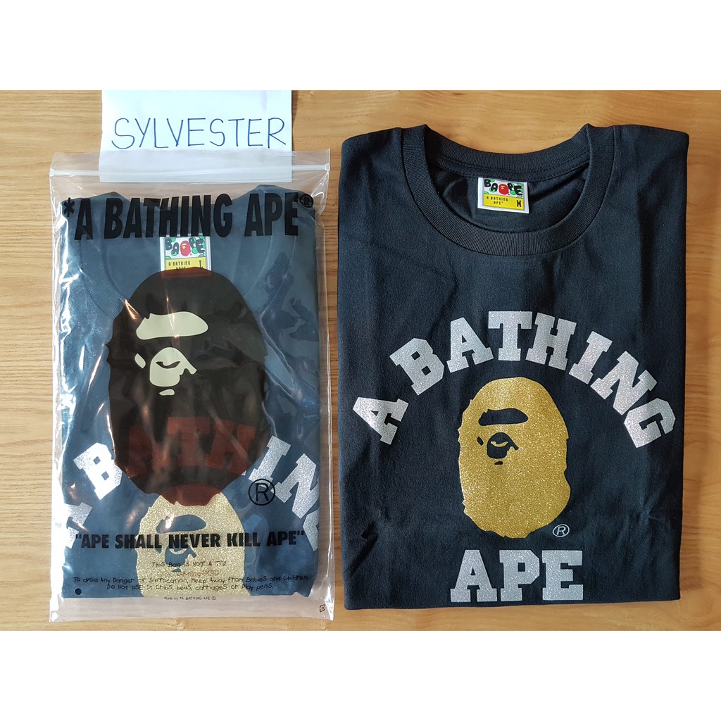 black and gold bape shirt