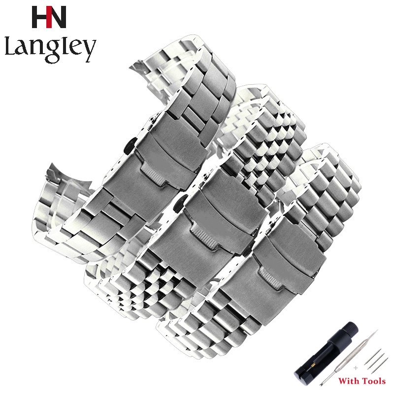 20mm 22mm Sidth Full Stainless Steel Watch Band Strap Silver Polished Mens  Luxury Replacement Metal Watchband Bracelet for Seiko | Shopee Malaysia