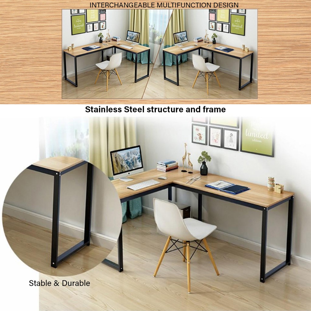 [READY STOCK] FINSSO: ANABILE L-Shape Study Table/ Table Rack/ Mobile Pedestal