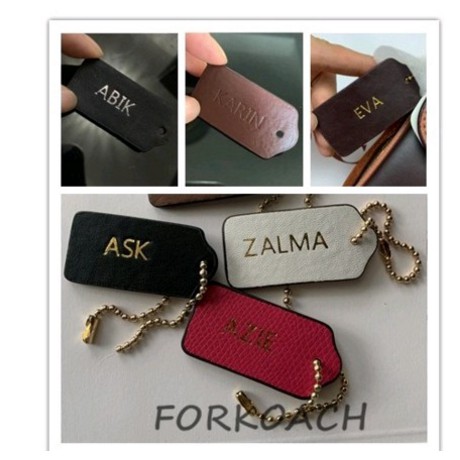 coach leather tag