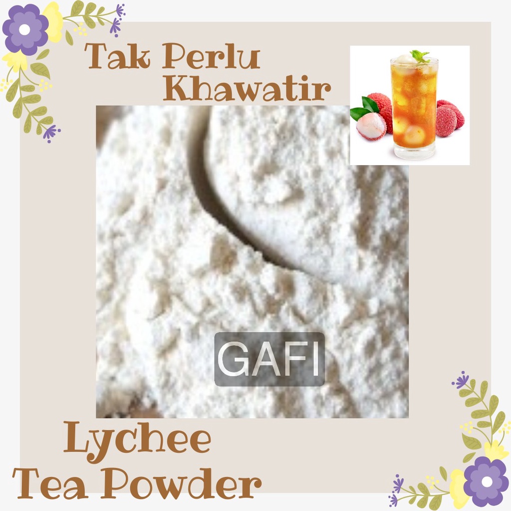 Lychee Tea Powder Flavored Drink Powder 1Kg Lychee Tea Powder Drink Powder Kiloan Drinking Powder 1 Kg Contemporary Boba Various Instant Tasty Best Halal Premium Shop Distributor Not Javaland Verlin Plain