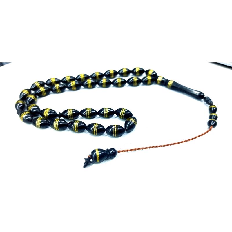 Tasbih kayu KOKKA 33 BIJI BESAR 8MM Oval design Kayu KOKKA hitam +Brass Imported from Egypt LIMITED EDITION Original🌾🌾🌾