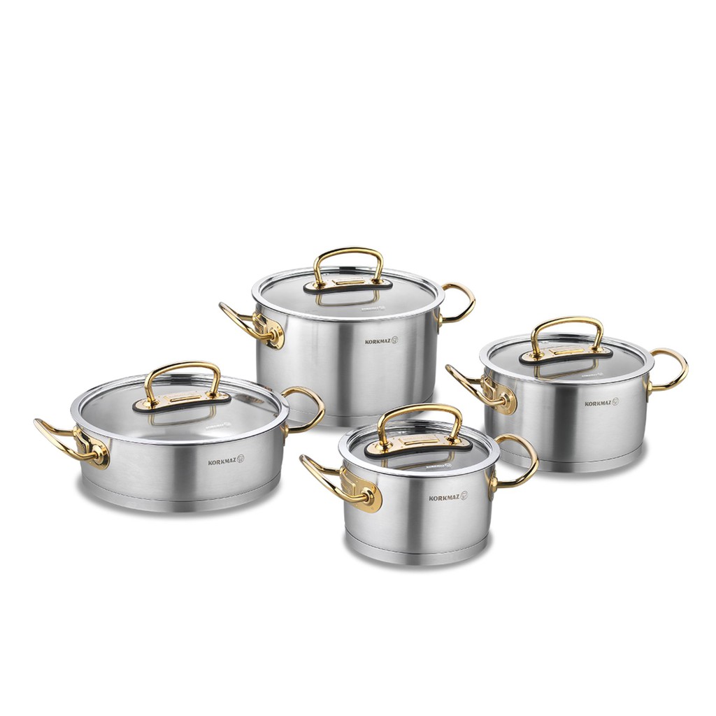Korkmaz Proline 8 Piece Gold Cookware Set A1148 PGMall