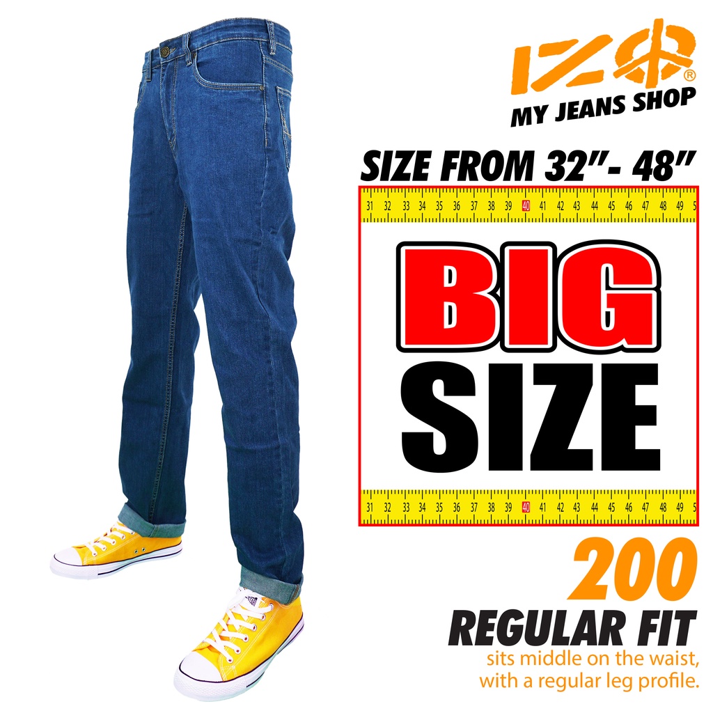 𝐈𝐙𝐎 Original Men Regular Fit Stretchable Jeans Blue Color/ BIG Size Up