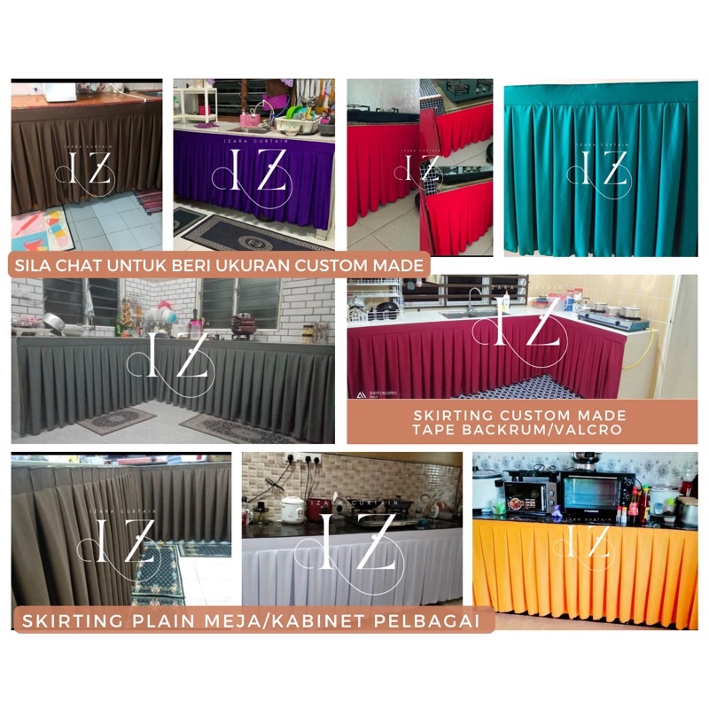SKIRTING LANGSIR TABLETOP PELBAGAI (custom made