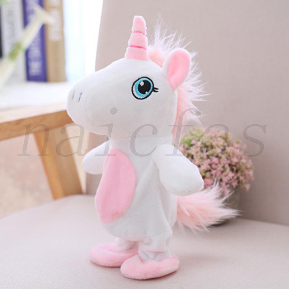 walking unicorn plush toy