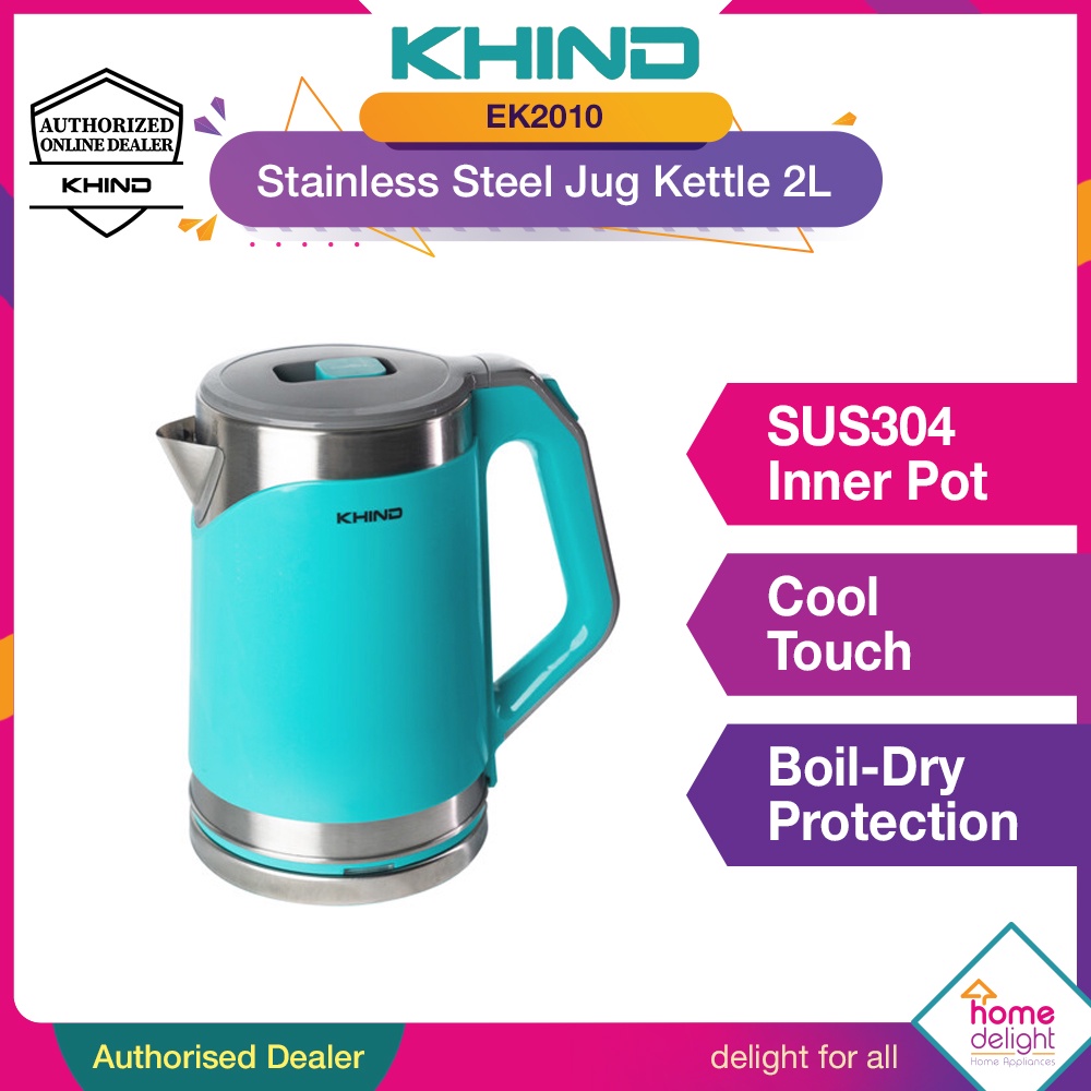 Khind Stainless Steel Jug Kettle 2.0L [ EK2010 / EK2000 ] Shopee Malaysia