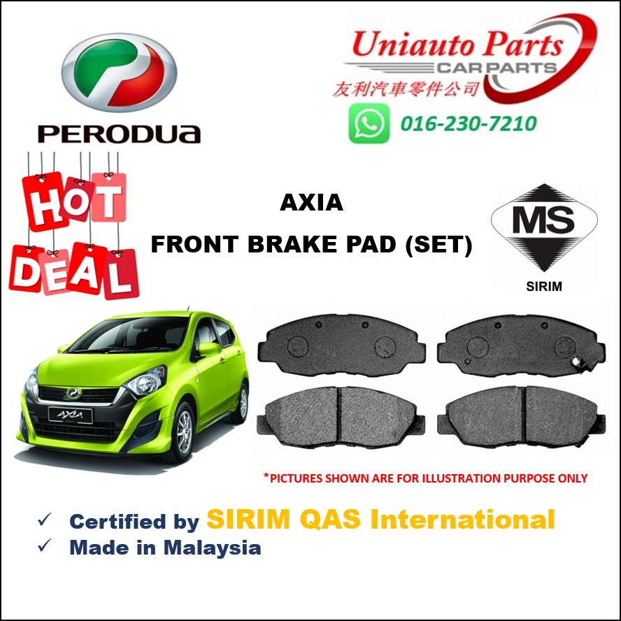PERODUA AXIA FRONT BRAKE PAD Shopee Malaysia