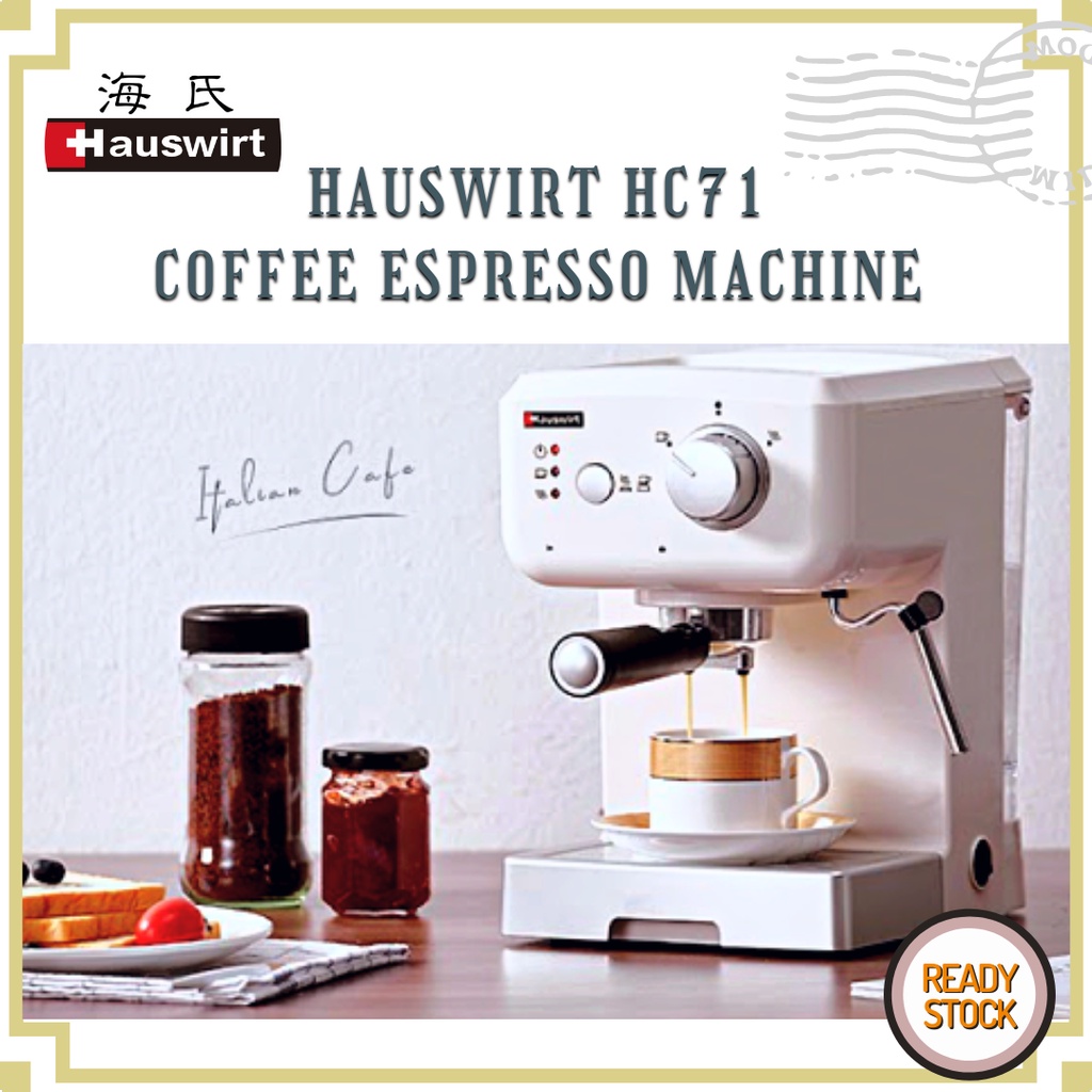 HAUSWIRT HC71 Coffee Espressor Machine 15 Bar 92℃ 25sec Quick Brew With Milk Frother Simple Operation