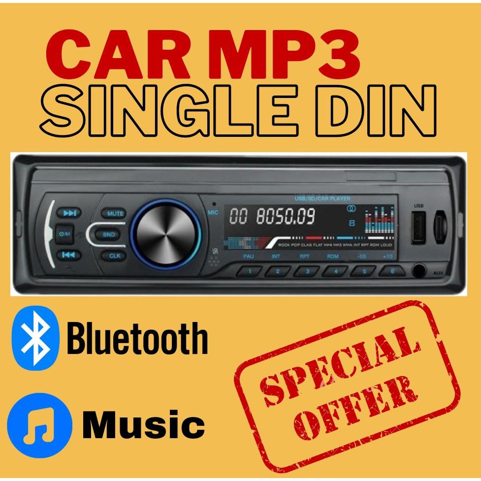 Bluetooth MP3 Player 1 Din Car InDash Stereo Audio FM Bluetooth Unit MP3 Player viva wira waja