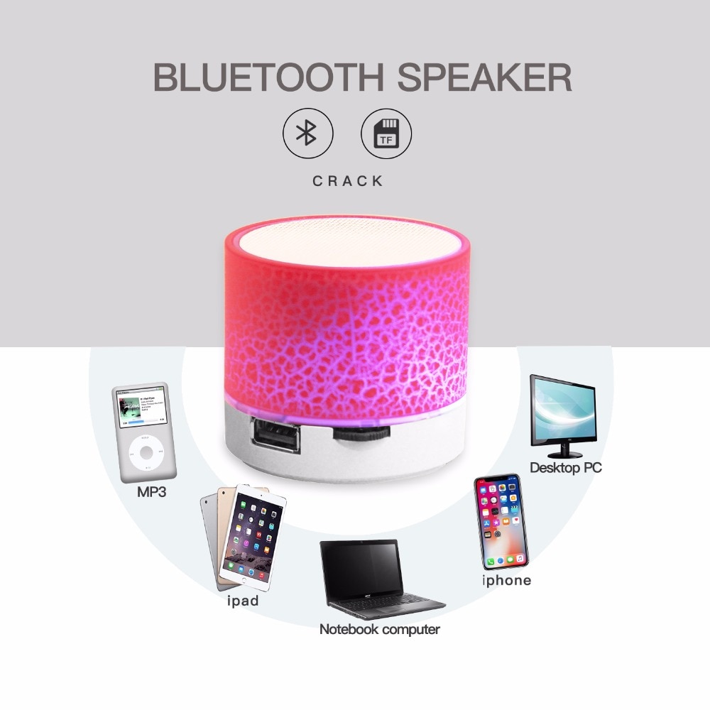 Mini Bluetooth Speaker Wireless Loudspeaker Crack LED Portable MP3 ...