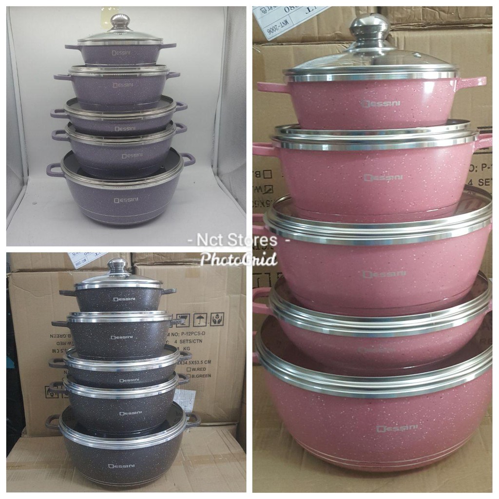 PERIUK DESSINI 10PCS / DESSINI GRANITE COOKWARE SET Shopee Malaysia