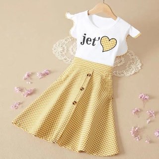 Dresses Sweet Cute Summer Kids Round Neck Dress Princess Party Clothes Teenager Clothing 4-13 Years