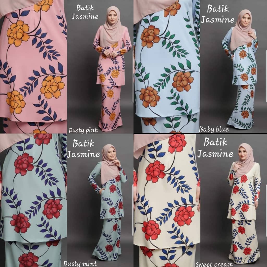 Baju Kurung Moden Batik Bunga Penuh (Ready Stock) | Shopee Malaysia