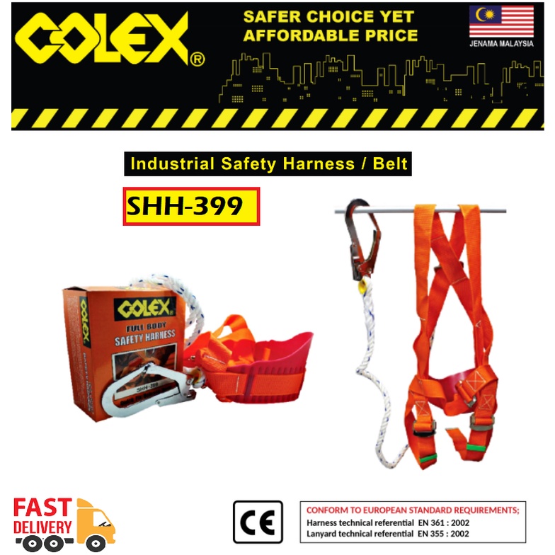 COLEX Safety Harness SHH-399 SHD-499 SHD-799 Fall Protection Full Body Protect Belt Lanyard, Abah-abah Tali Keselamatan