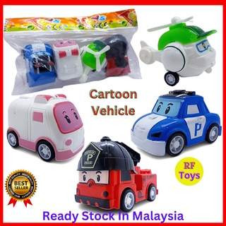 collection of cars from the cartoon Robocar Poli Stock Photo